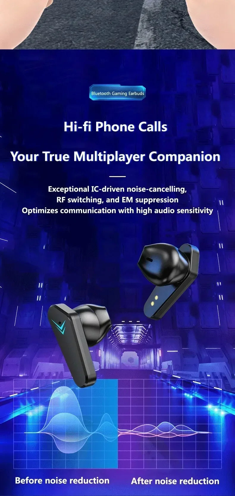 X15 TWS Gaming Earbuds Wireless Bluetooth Earphones With Mic Bass Audio Sound Positioning 9D Stereo Music HiFi Headset For Gamer - Universal Market