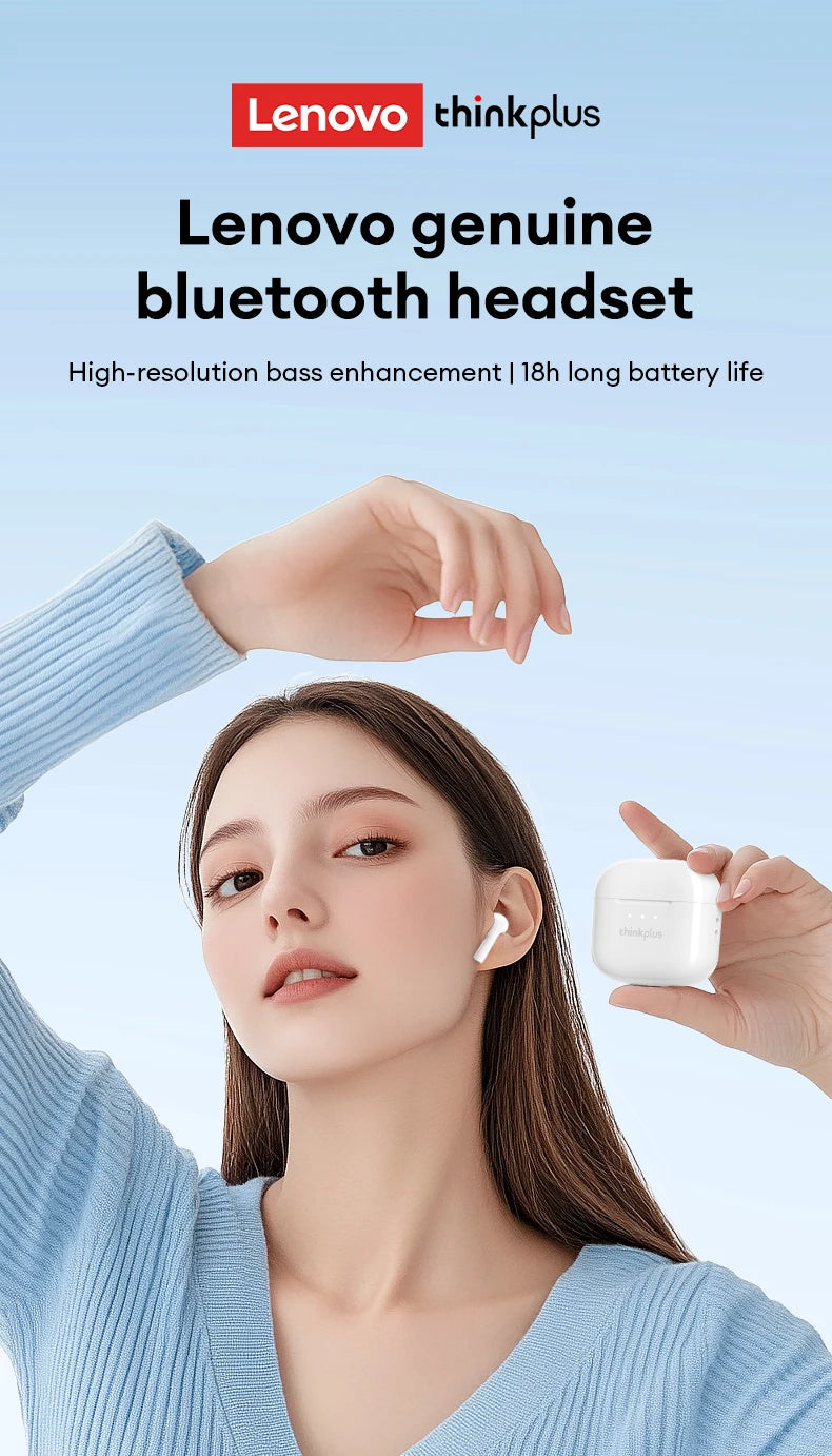 Choice Lenovo LP23 Bluetooth 5.4 Earphones HiFi Music Headset Wireless TWS Headphones Noise Reduction Sport Gaming Headphones - Universal Market