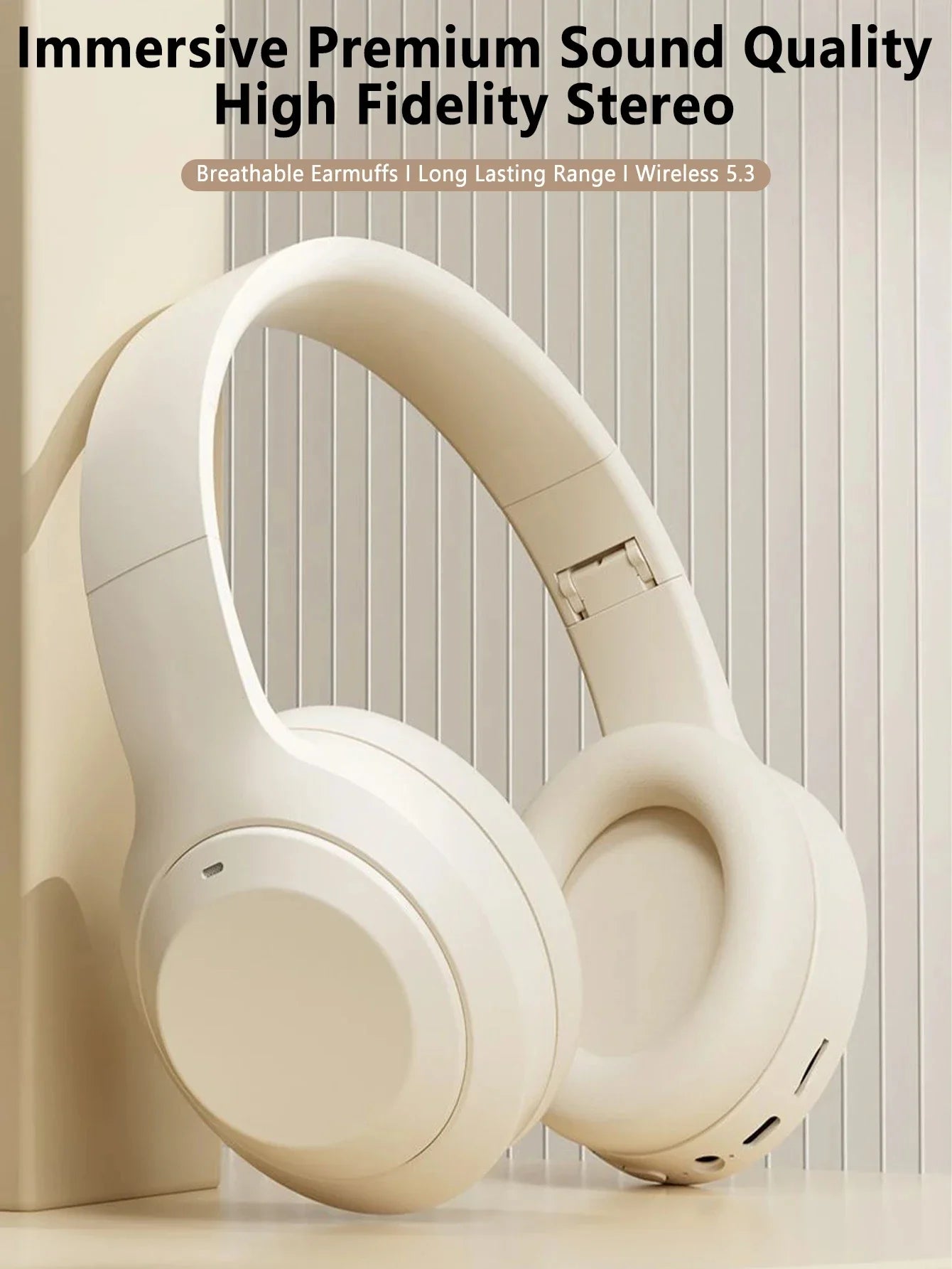 M5 Wireless Headset Bluetooth5.3 HiFi Stereo Earphones Noise Cancelling Gaming Headband Foldable with Mic Earbuds - Universal Market