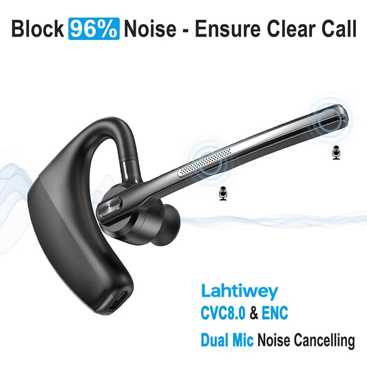 Bluetooth Headset, Wireless Earpiece with Charging Case, Bluetooth Headphones with Dual-Mic Noise Cancelling for Trucker Office - Universal Market
