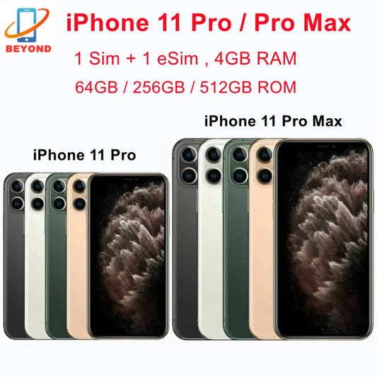 Apple iPhone 11 Pro / 11pro Max ProMax 64GB 256GB ROM 5.8'&6.5' Genuine OLED Face ID A13 4G 98% New Original Unlocked Cell Phone - Universal Market