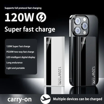 Xiaomi 200000mAh Power Bank 120W Super Fast Charge External Battery High Capacity Digital Display Charger For Iphone 16 Samsung