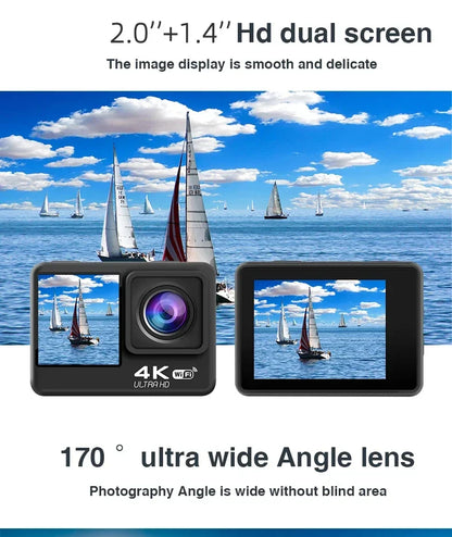 Action Camera 4K bicycle camera Electronic Stabilizer Action cam WiFi 4k Sport camera Helmet Video Recording Cameras for go pro