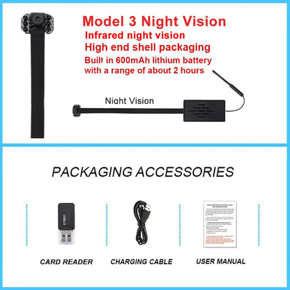 HD 1080P DIY Portable WiFi IP Mini Camera P2P Infrared Night Vision Remote View Micro Webcam Camcorder Wearable Video Recorder - Universal Market