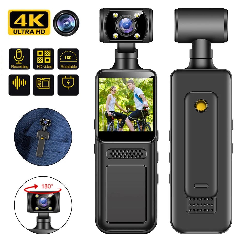 Ultra HD 4K WiFi Mini Camera Pocket Action Camera Wearable Camera 4K HD Camera Helmet Travel Bicycle Driver Recorder Camcorder - Universal Market