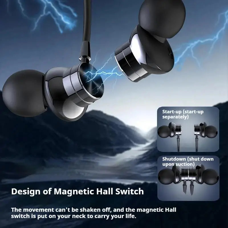 Sports Car Shape Stereo Sound Neckband LED Display Wireless Bluetooth Headphones Magnetic in-ear Headsets Sports Gamer Earphones - Universal Market