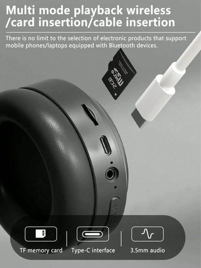 M5 Wireless Headset Bluetooth5.3 HiFi Stereo Earphones Noise Cancelling Gaming Headband Foldable with Mic Earbuds - Universal Market