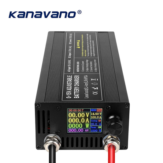 12V LiFePO4 Battery  60A 100A Anti reverse connectionAdjustable voltage and current Fast  Large Screen Display Charger