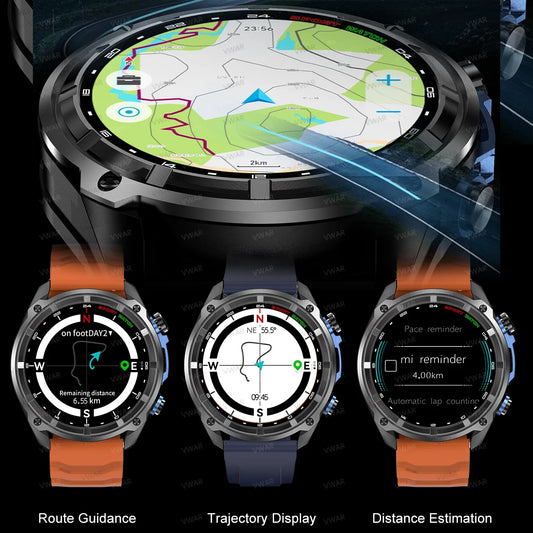 2025 NEW GPS Smart Watch with Offline Map 30m Waterproof 860mAh Big Battery Military Smartwatch Men 4GB Storage Video Player