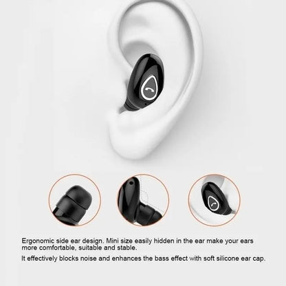 Mini Invisible Earphones Bluetooth 5.0 Wireless Headphones Hands Free Sports In-Ear Earbuds HiFi Music Gaming Headset with Mic - Universal Market