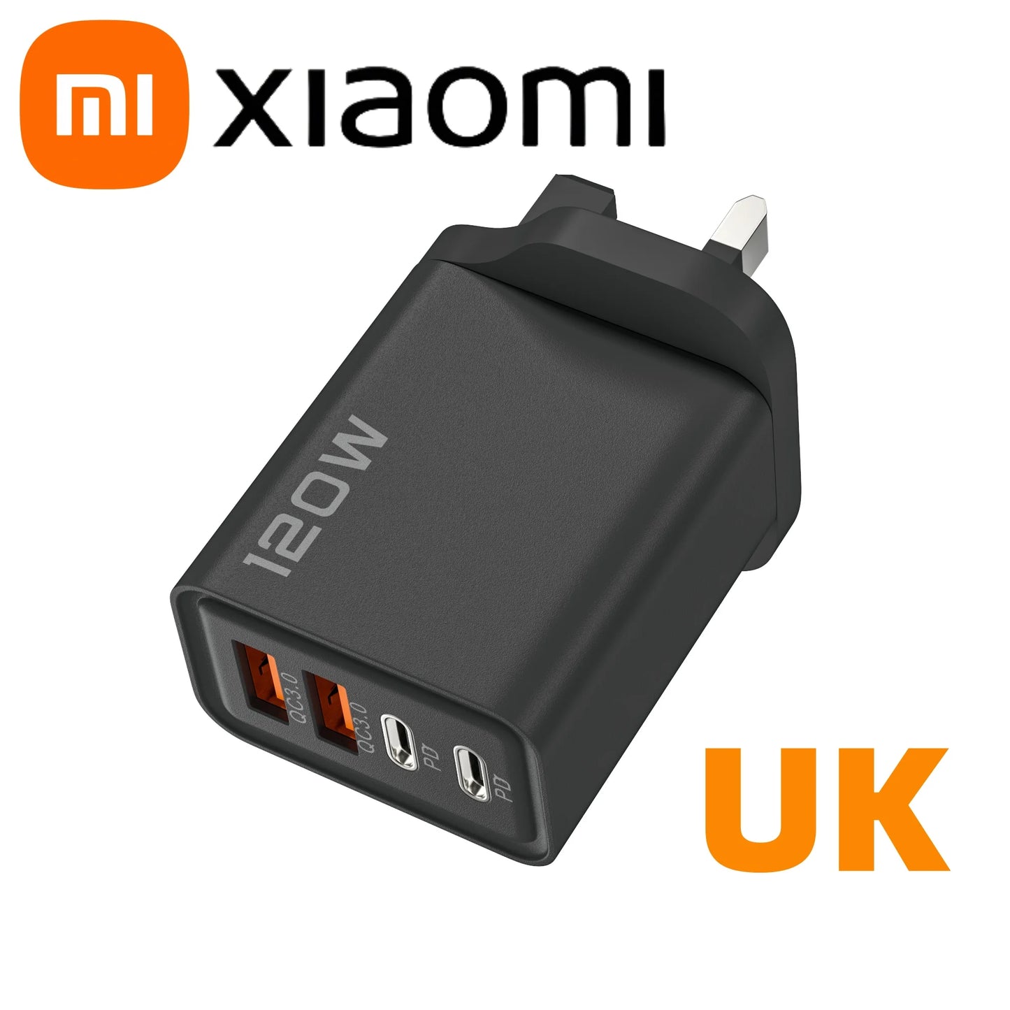 Xiaomi 120W 4 Port USB Type C Charger Fast Charging Data Cable USB Phone Charger Adapter For Samsung IPhone Huawei Charger