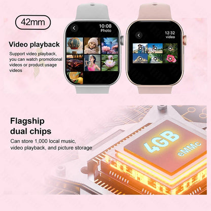 For Apple DT Watch X Mini Smart Watch 3D Menu Video AI Voice NFC Sports Record Health Test 1.85 Inch AMOLED Women Smartwatch