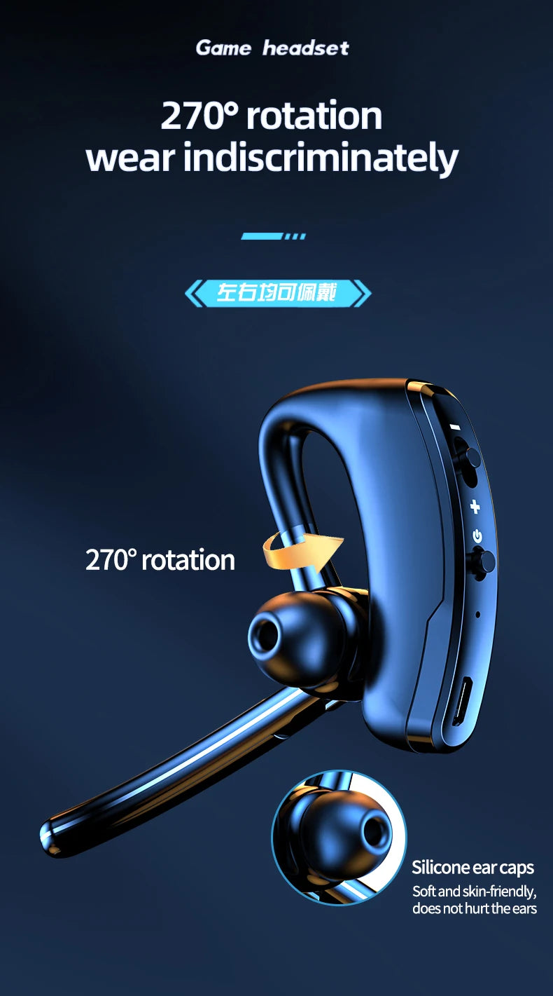 New V8S Business Bluetooth Headset with LED Digital Display HD Mic Car Driving hands-free Call Sports Music Long Standby Earphon - Universal Market