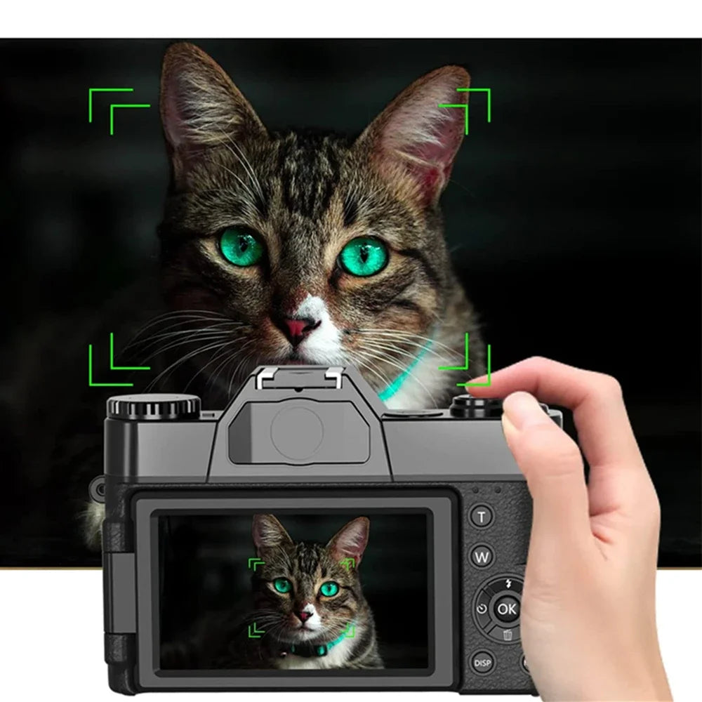 4K Compact Digital Photography Camera 16X 48MP Electronic Image Stabilization vlog Tiktok Ins Youtube Camcorder 3" Flip Screen - Universal Market