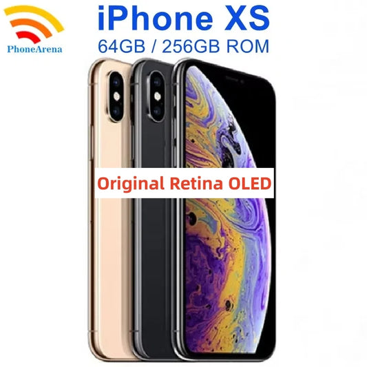 Original  Apple iPhone XS 64GB 256GB ROM 5.8" Factory Unlocked Genuine 5.8 inches IOS Face ID NFC Nano-SIM eSIM - Universal Market