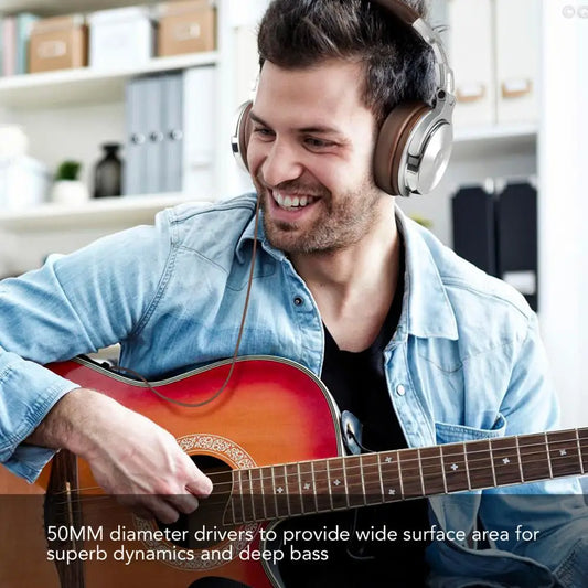 Oneodio Pro 30 Professional Studio DJ Headphones With Microphone Over Ear Wired Earphones HiFi Monitors Foldable Gaming Headset - Universal Market