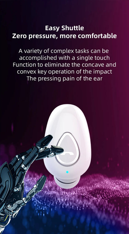 Mini Invisible Earphones Bluetooth 5.0 Wireless Headphones Hands Free Sports In-Ear Earbuds HiFi Music Gaming Headset with Mic - Universal Market