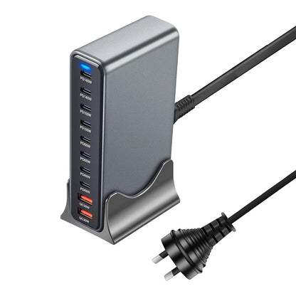2025 New 800W GaN Fast Charging PD3.1 PPS 10 Ports USB C Type C Fast Charger Station Adapters for iPhone Samsung Xiaomi Huawei