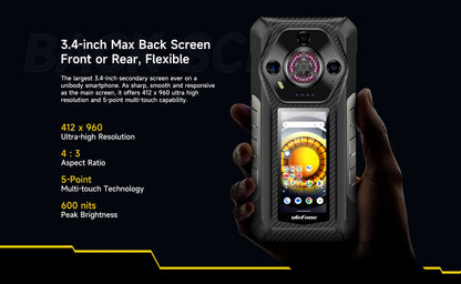 Ulefone Armor 30 Pro 5G Rugged Phone Android 14 Smartphone 6.95" 120Hz 32GB+512GB 12800mAh Night Camera 64MP NFC