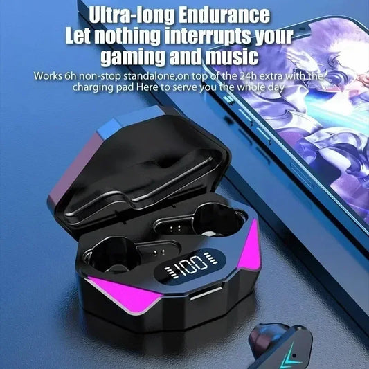 X15 TWS Gaming Earbuds Wireless Bluetooth Earphones With Mic Bass Audio Sound Positioning 9D Stereo Music HiFi Headset For Gamer - Universal Market