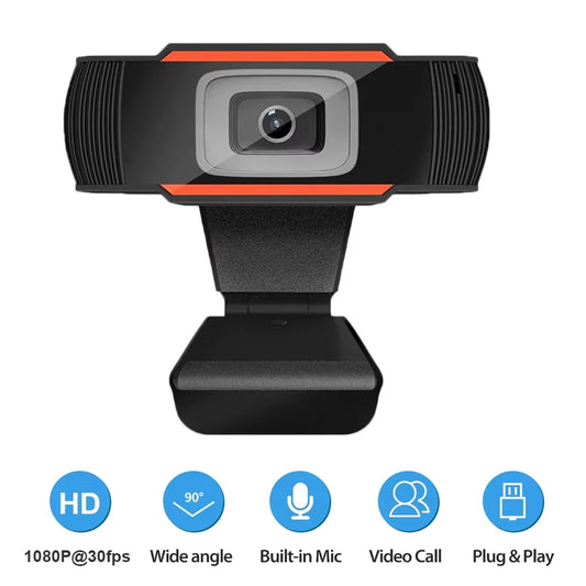 2K Full HD 1080P Network Camera Built in Microphone USB Camera Mini Web Cam for Auto Focus PC Mac Laptop Video Shooting Camera