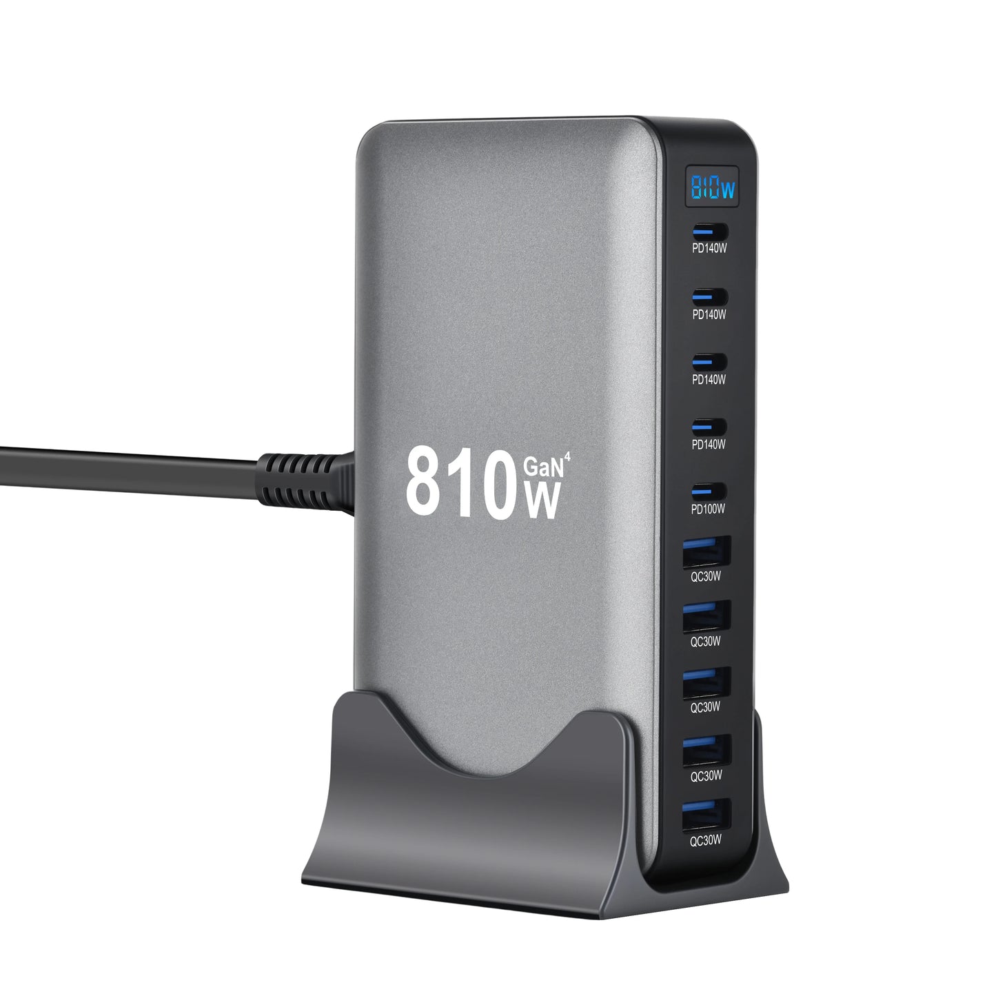 2025 New 810W GaN PD3.1 Fast Charging Station Adapters USB Type C 10-Port Desktop Fast Charger for Mobile & Tablets Dropshipping