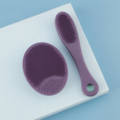 2pcs Set Facial Cleansing Brush Black Head Removal Brush Makeup Facial Skin Remover Suit