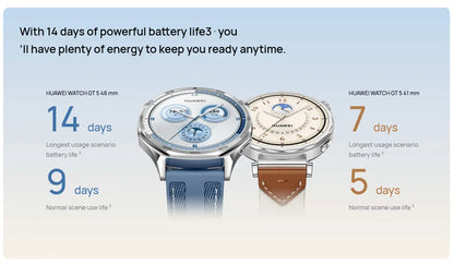 HUAWEI WATCH GT5 Chinese version (41mm) (46mm) Bluetooth call HarmonyOS 1.32-inch/1.43-inch AMOLED Battery capacity 323mAh/524mA