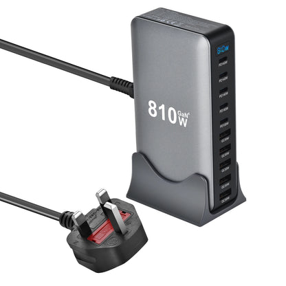 2025 New 810W GaN PD3.1 Fast Charging Station Adapters USB Type C 10-Port Desktop Fast Charger for Mobile & Tablets Dropshipping