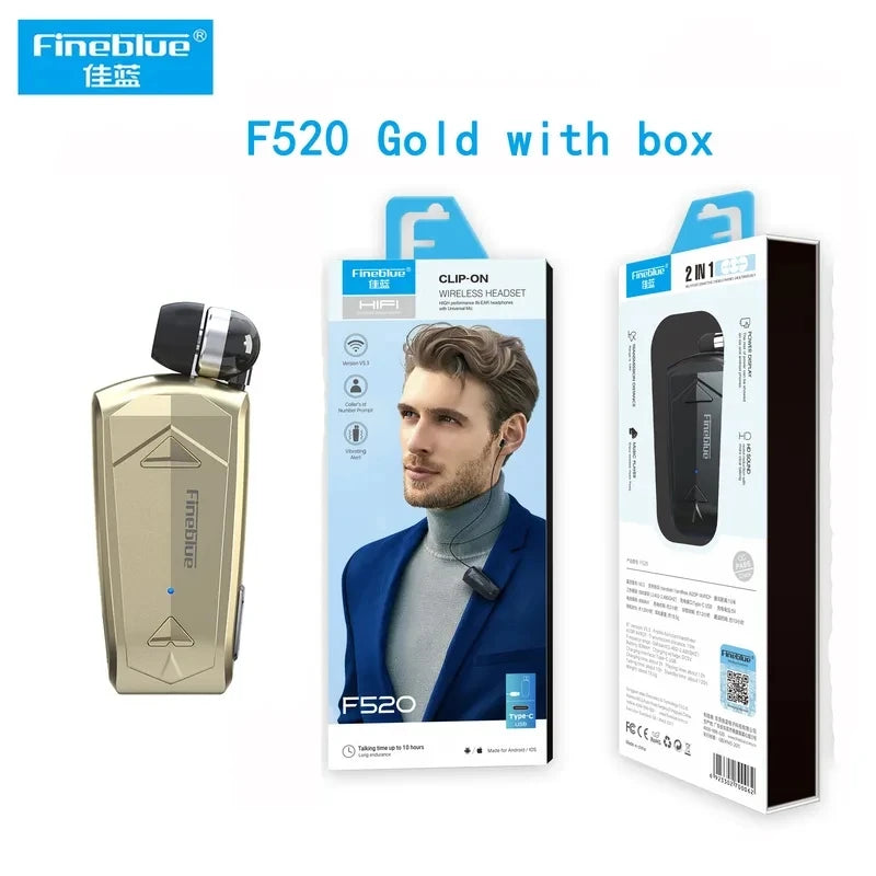 Fineblue F520 Mini Wireless Earphone Bluetooth 5.3 Retractable Headset in Lotus One Ear Calls Remind Vibration Sport Headphone - Universal Market