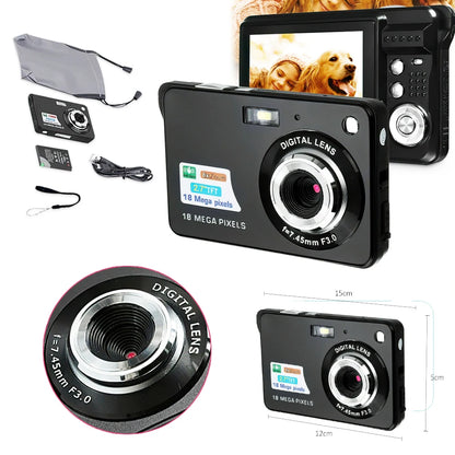 Portable Digital Camera 1080P Video Camcorder 48MP Photo 8X Zoom Anti-shake 2.7 Inch Large TFT Screen USB Charge with Carry Bag - Universal Market