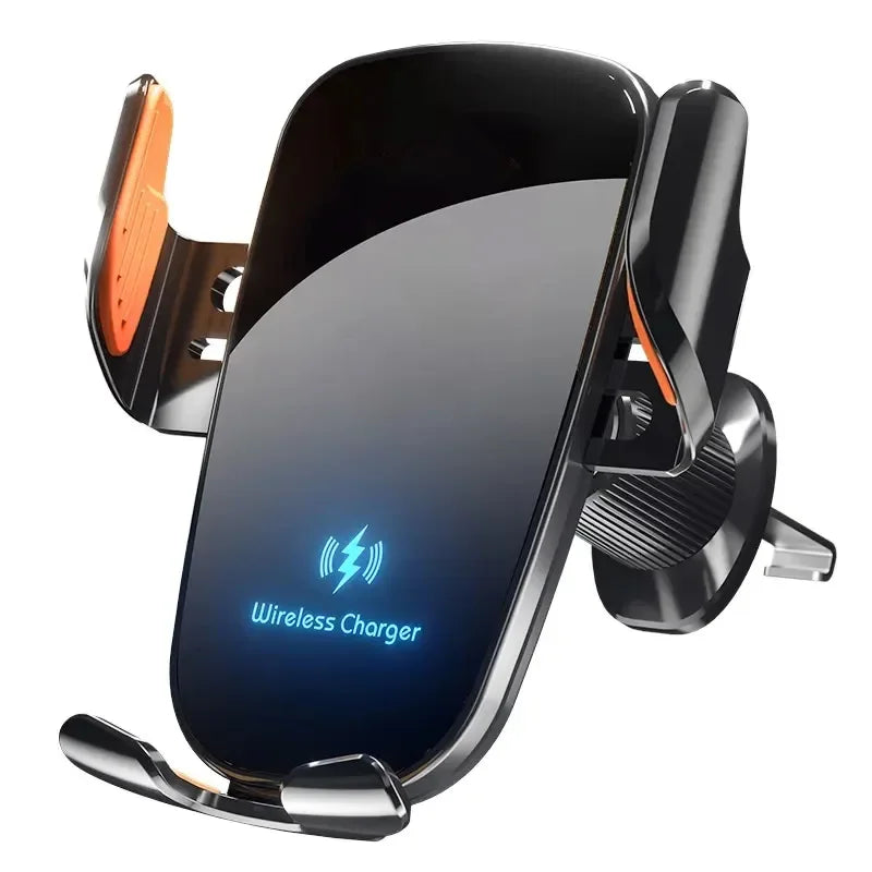 UYUXIO Wireless Car Charger Fast Charge Manual Clamping Air Vent Car Phone Holder for Samsung Android Phones iPhone 16 15 14 13