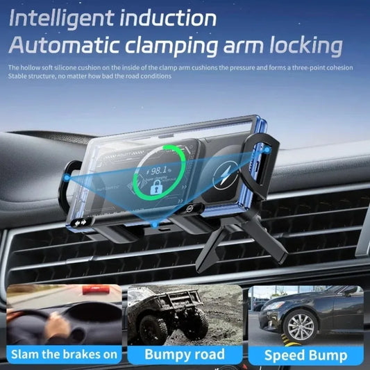 Wireless Car Charger Mount Holder for Samsung Galaxy Z Fold 7 6 5 4 3 2 Fast Charging Phone Holder for iPhone 17 16 15