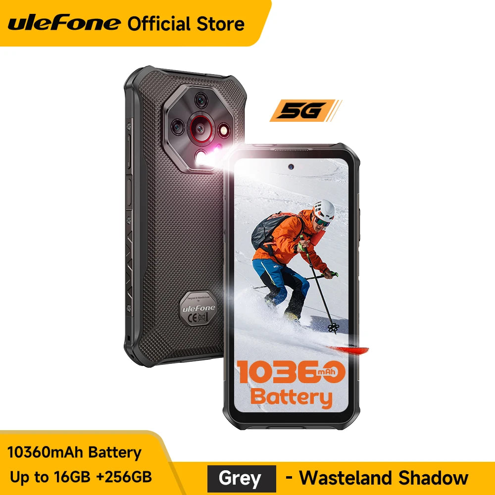 【World Premiere】Ulefone Armor X16 Pro 5G Rugged Phone 10360mAh Battery 256GB ROM NFC Android Smartphone with Google Gemini