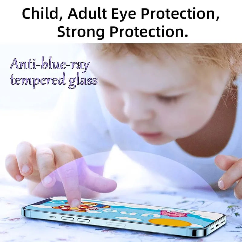 2pcs Anti Blue Ray Light Tempered glass For iPhone 17 Air 16e 16 15 14 13 12 11 Pro Max XR XS X 7 8 6 6S Plus Screen Protector