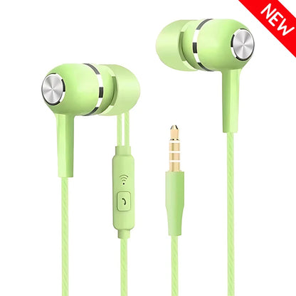 3.5mm Wired Earphone In Ear Headset HIFI Heavy Bass Earbuds Monitor Sports Headset Stereo Music Gaming Headphone With Microphone - Universal Market