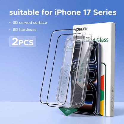 UGREEN 2PCS Automatic Dust-free Screen Protector For iPhone 17 Pro Max Tempered Glass For iPhone 17 16 Pro 17Pro Air Phone Film