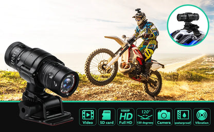 1080P Outdoor Action Camera Motorcycle Bike Helmet Camera Mini Camera Sport DV Video Recorder Action Cam with Gun Mount
