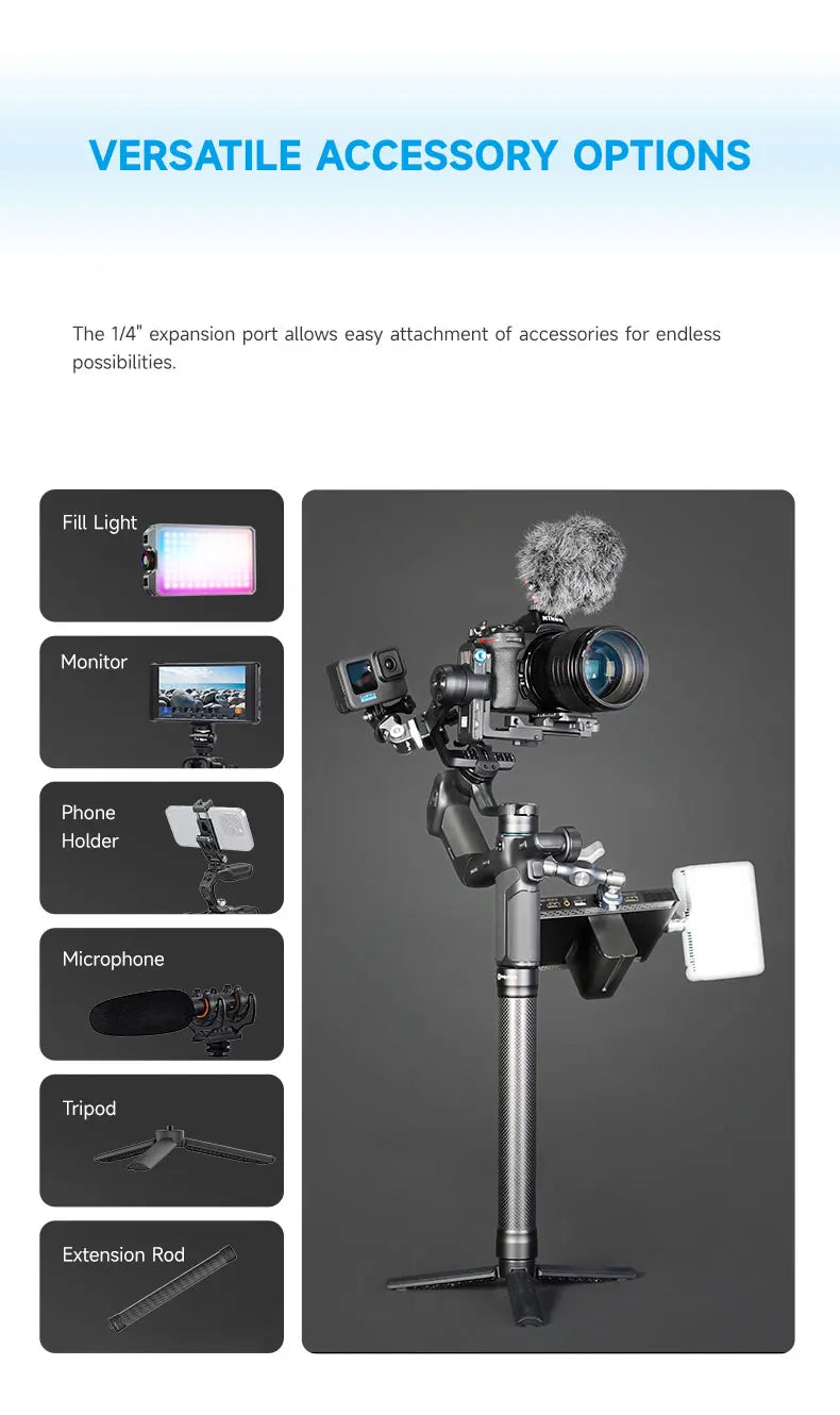 FeiyuTech SCORP Mini 3 Pro Gimbal with Detachable Remote Handle & AI 4.0 Tracking for Mirrorless, Action Camera & Smartphones - Universal Market