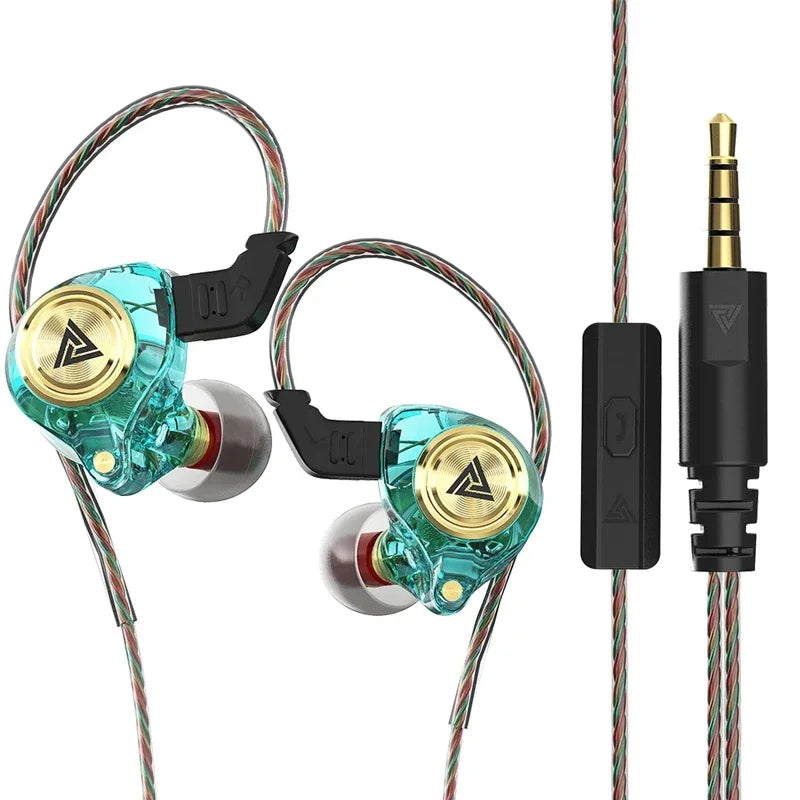 QKZ AK3 FiLe Wired Earphone with Microphone HiFi Music Monitor Bass Headphones Noise Cancelling Headset For Sport Gaming Earbuds - Universal Market