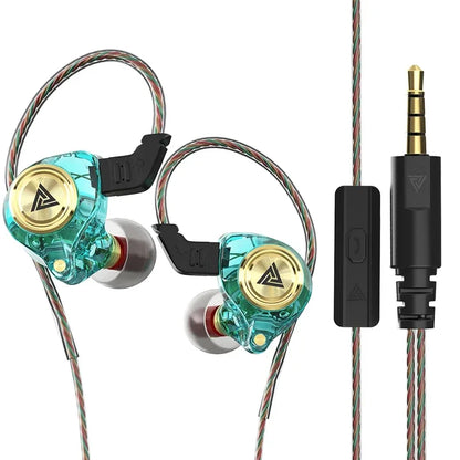 QKZ AK3 FiLe Wired Earphone with Microphone HiFi Music Monitor Bass Headphones Noise Cancelling Headset For Sport Gaming Earbuds - Universal Market
