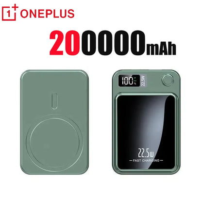 Oneplus 200000mAh Wireless Magnetic Power Bank 22.5W Fast Charging Portable External Battery PowerBank Magsafe for iPhone Huawei