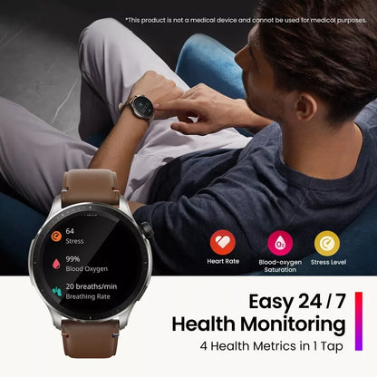 Brand New Amazfit GTR 4 Smartwatch 46mm AMOLED Display Zepp OS App 14-day Battery Life GPS Watch for Andriod IOS Phone