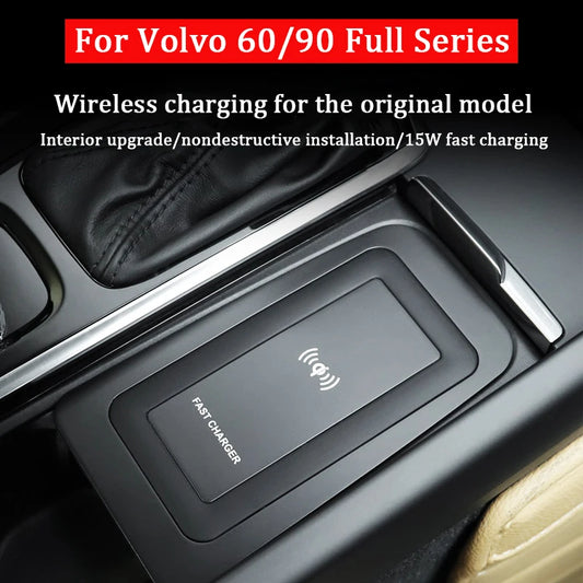 Car Accessories For Volvo xc60 xc90 s90 v90cc s60 v60cc Car Mobile Wireless Charger Car Fast Charging Board Car Styling