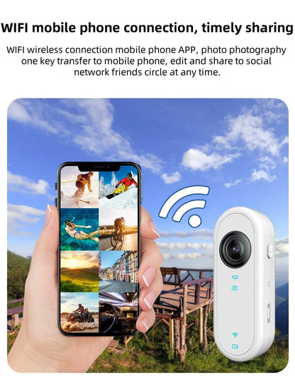 1080P HD Outdoor Sports Camera Anti-shake Waterproof WiFi Action Camera Long Battery Life Hands-Free 120° Wide-angle 1080P
