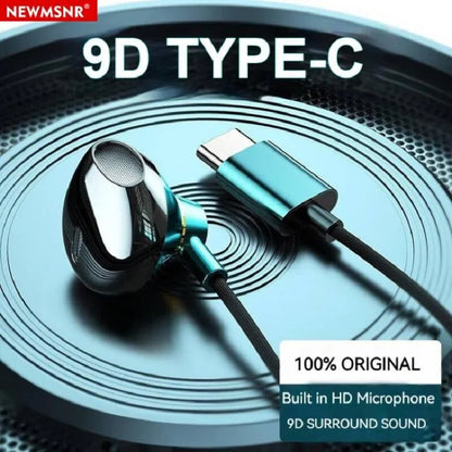 #Type C Headphones HiFi Bass Stereo Volume Control Headset With HD Mic 3.5mm Wired Earbuds For iPhone15/Samsung Galaxy Earphones - Universal Market
