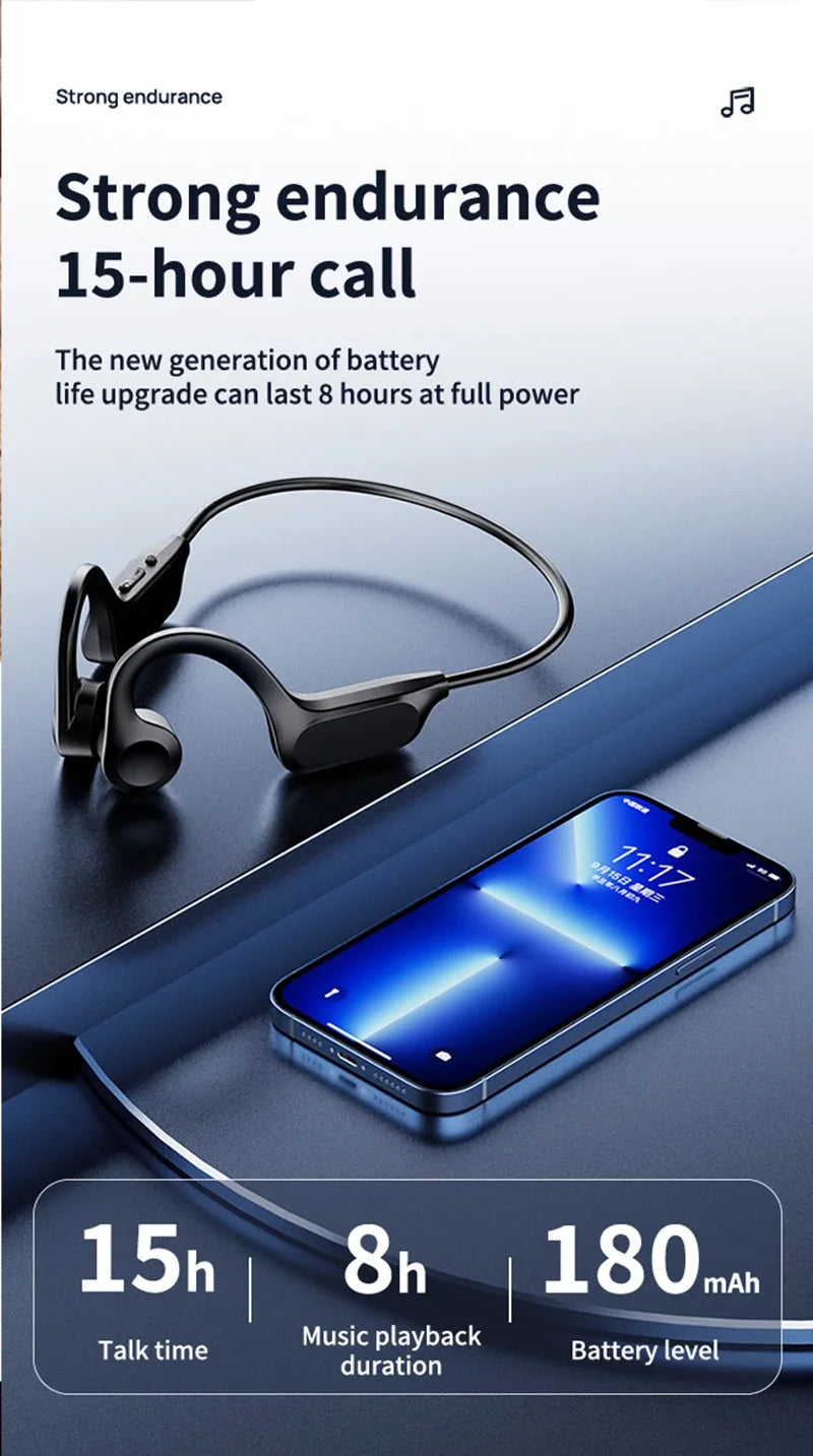 Xiaomi X7 Wireless Bone Conduction Earphone Sport Bluetooth Compatible Memory Card Digital Display With Mic For Sports Earbuds - Universal Market