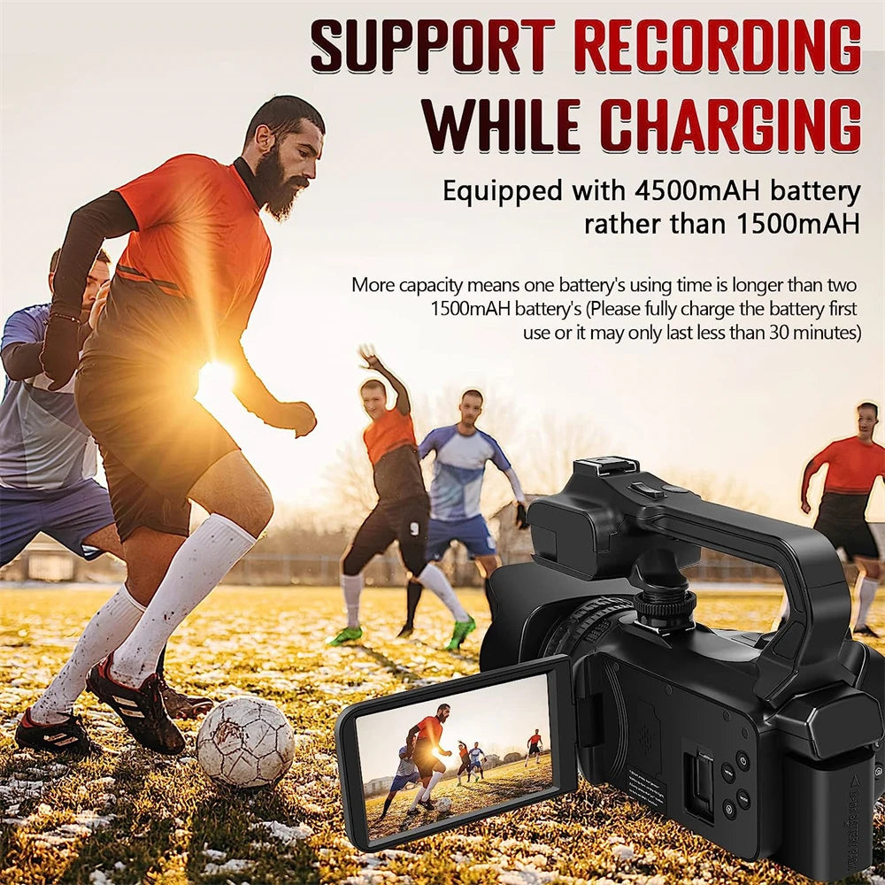 64MP 4K 60FPS Camcorder For Tiktok Youtube Video Camera Rotate Touch Screen Photography Camera WIFI Streaming Webcam Recorder - Universal Market