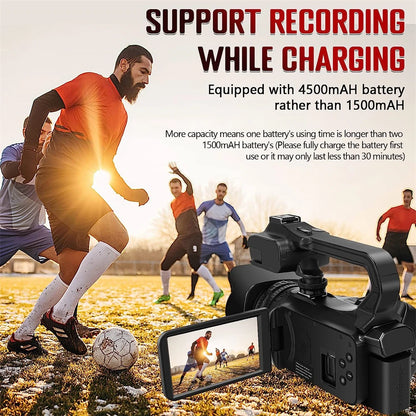 64MP 4K 60FPS Camcorder For Tiktok Youtube Video Camera Rotate Touch Screen Photography Camera WIFI Streaming Webcam Recorder - Universal Market