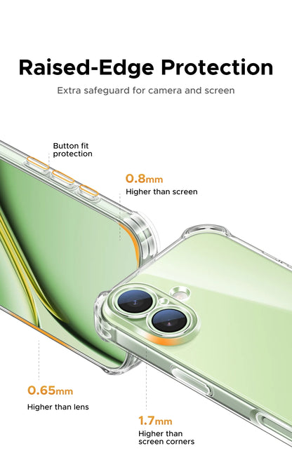 UGREEN Airbags Case for iPhone 17 16 15 Pro Max Clear Case Transparent Cover for iPhone 16 Pro 17 Air Protective Case Shockproof